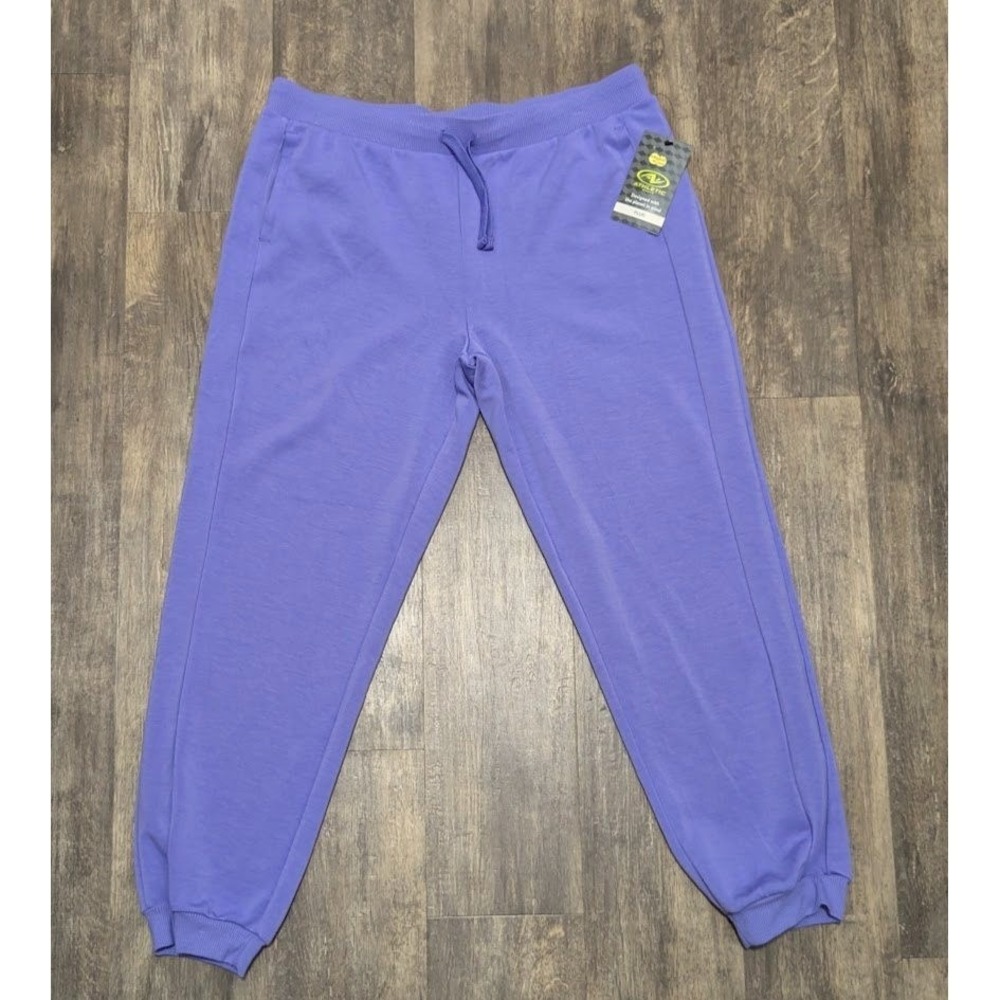 Athletic Works Womens XL 14-16 Plus Athleisure‎ Jogger Pants Violet Royal NWT